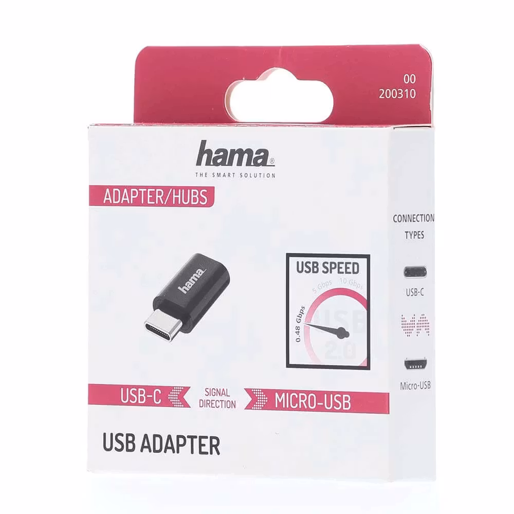 Hama USB-C Adapter til Micro-USB USB 2.0, 480 Mbps