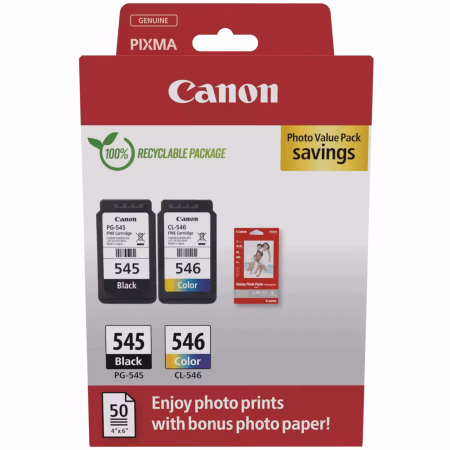 Canon PG-545/CL-546 Photo Value-Pack med 50x fotopapir