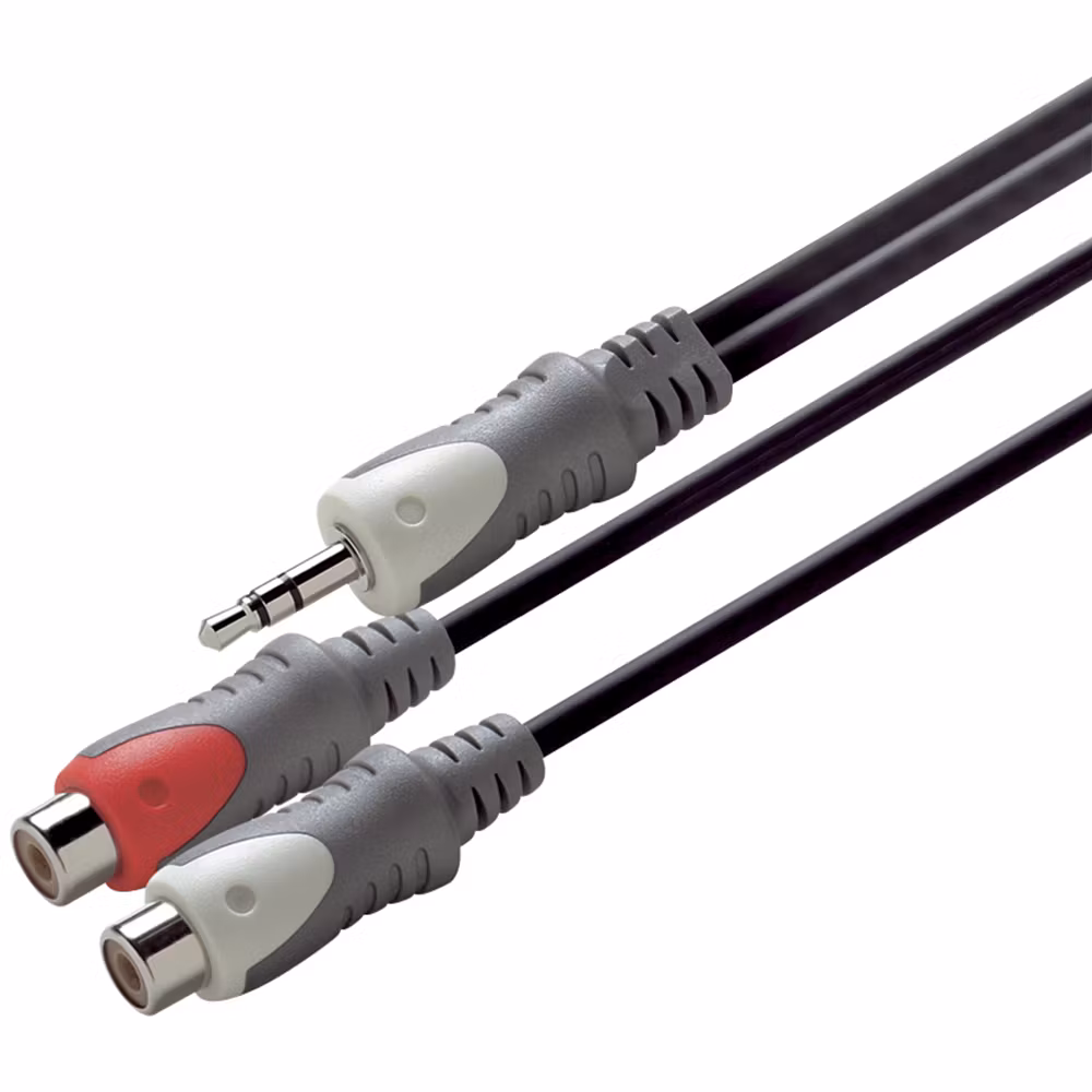 2x RCA (F) - 1x 3.5mm (M) 0.2m