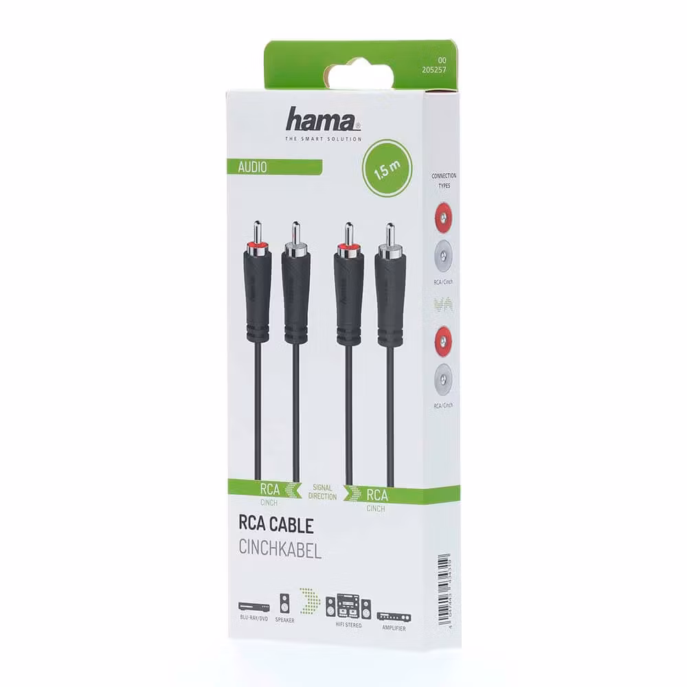 Hama Audiokabel 2 RCA (M) - 2 RCA (M) 1.5m