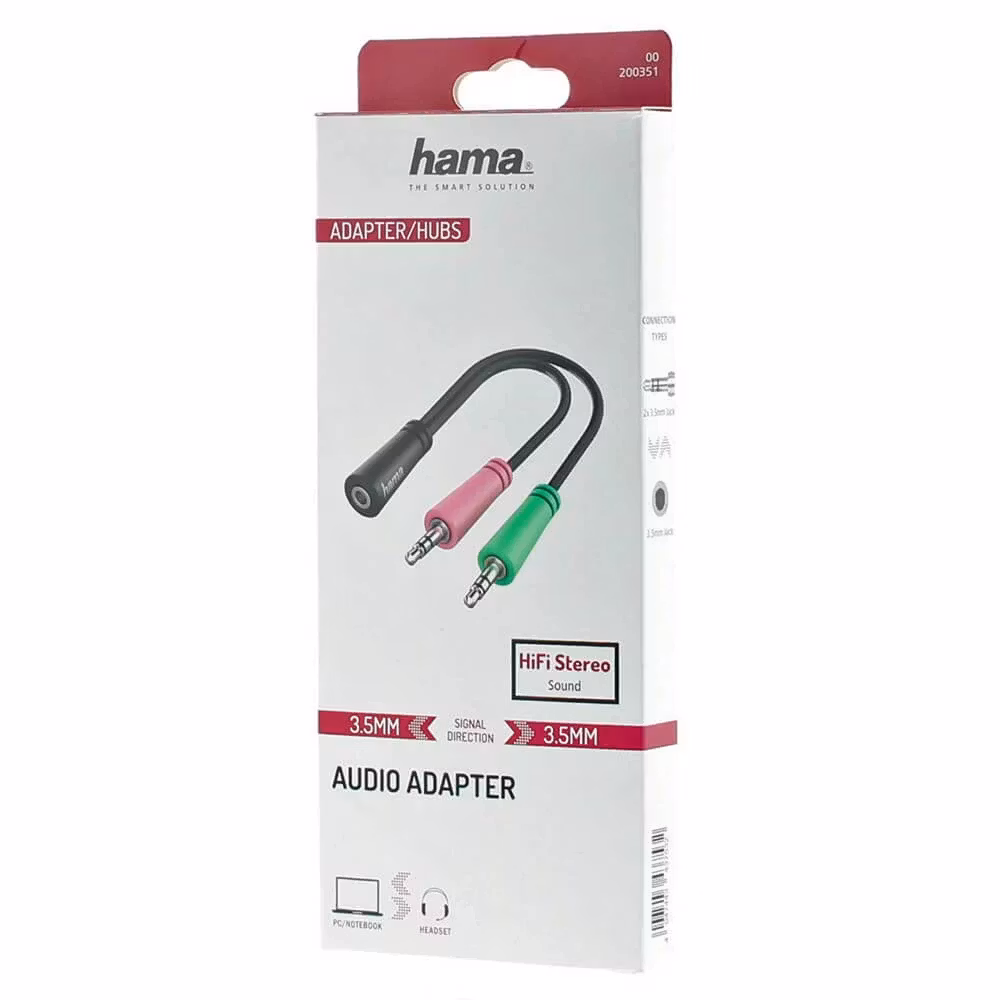 Hama Adapter Audio 3.5mm(F) - 2 x 3.5mm(M)