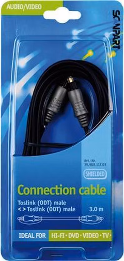 Scanpart Optisk kabel M-M 3m Sort
