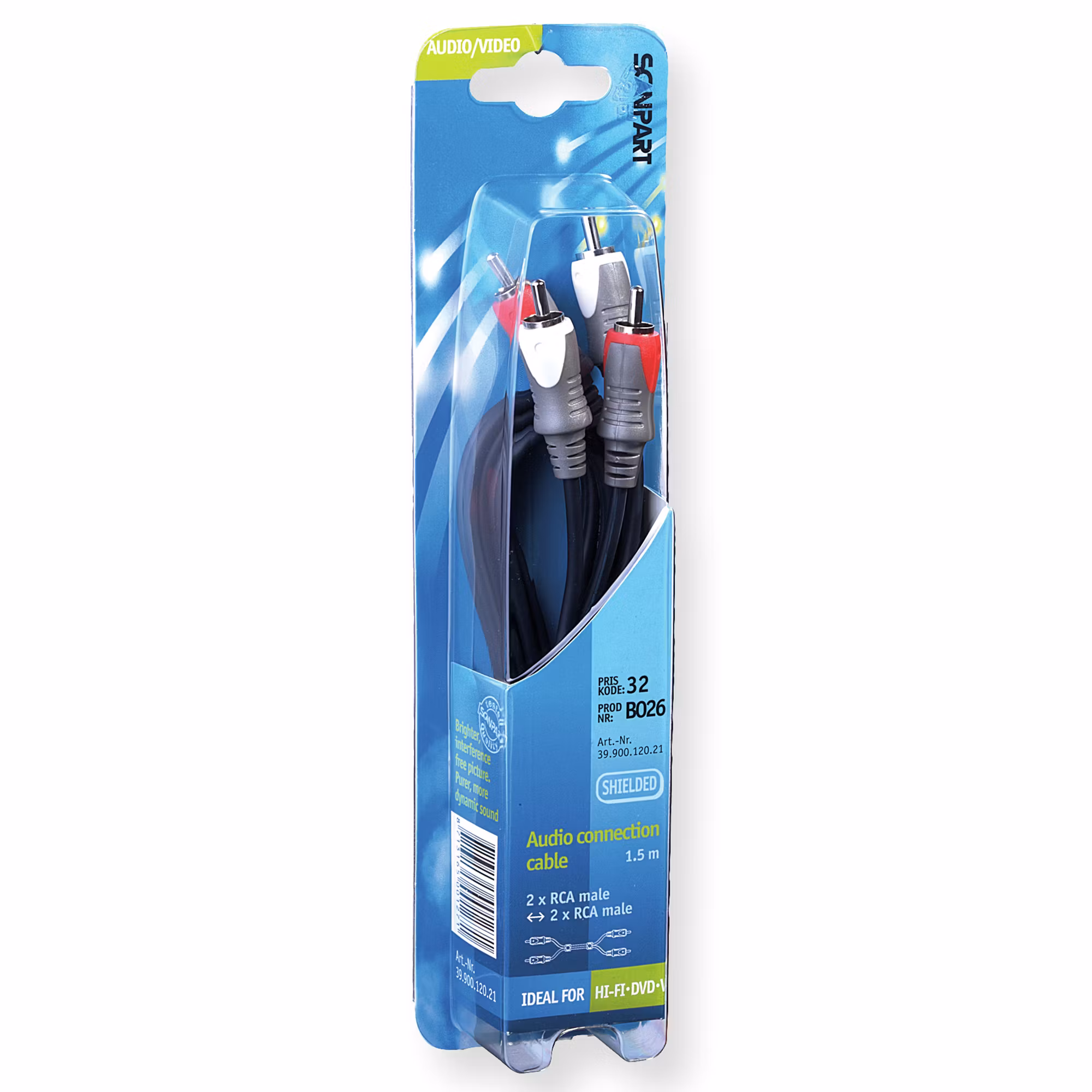 Scanpart Stereokabel 2 x RCA(M) - 2 x RCA(M) 1.5m