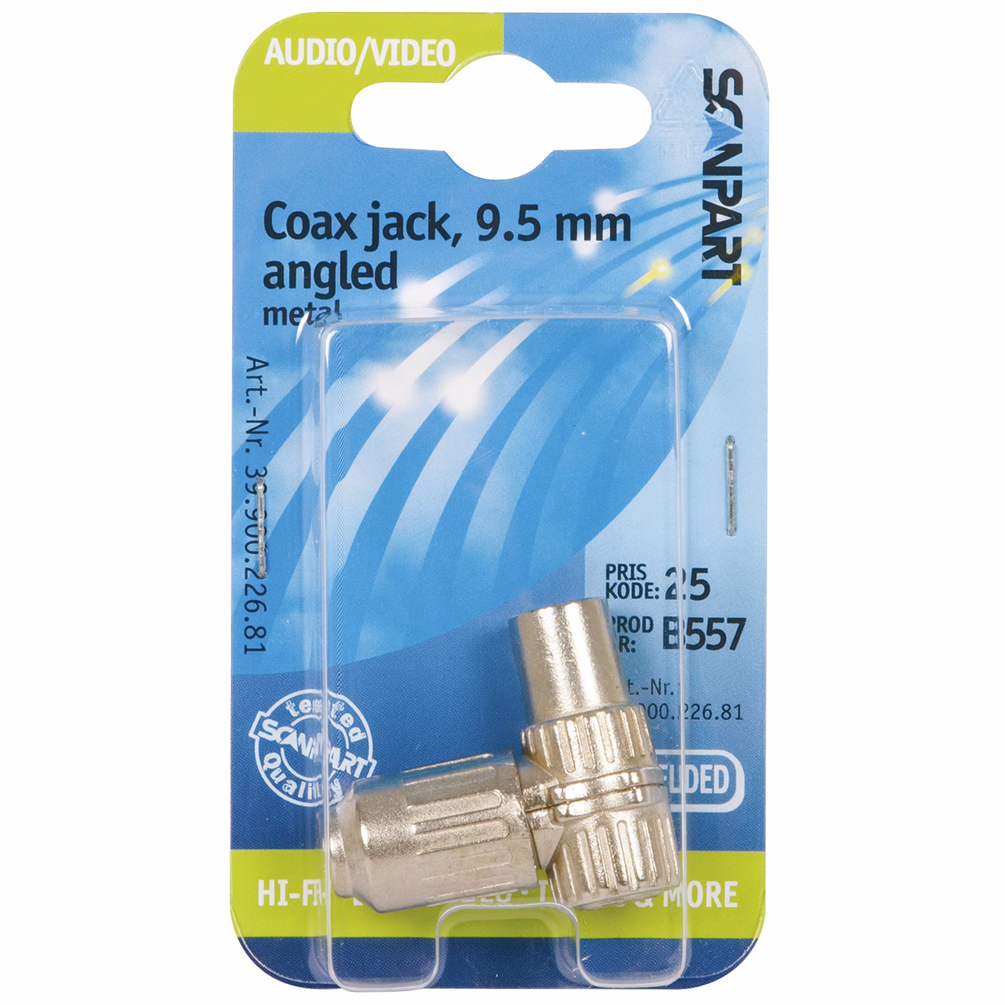 COAX vinkel 9.5mm (F)