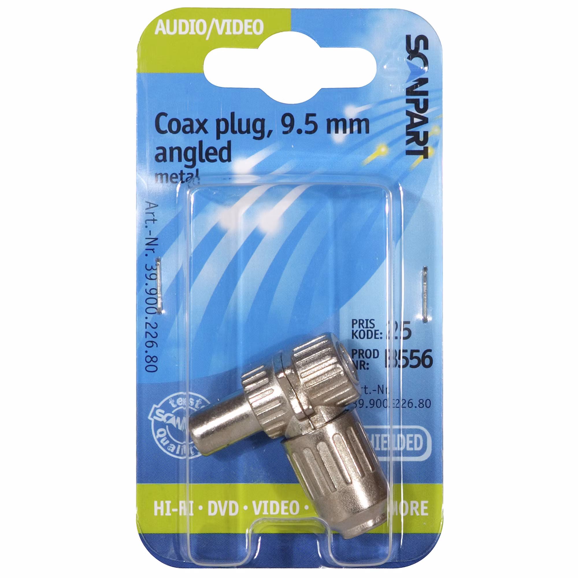 COAX vinkel 9.5mm (M)