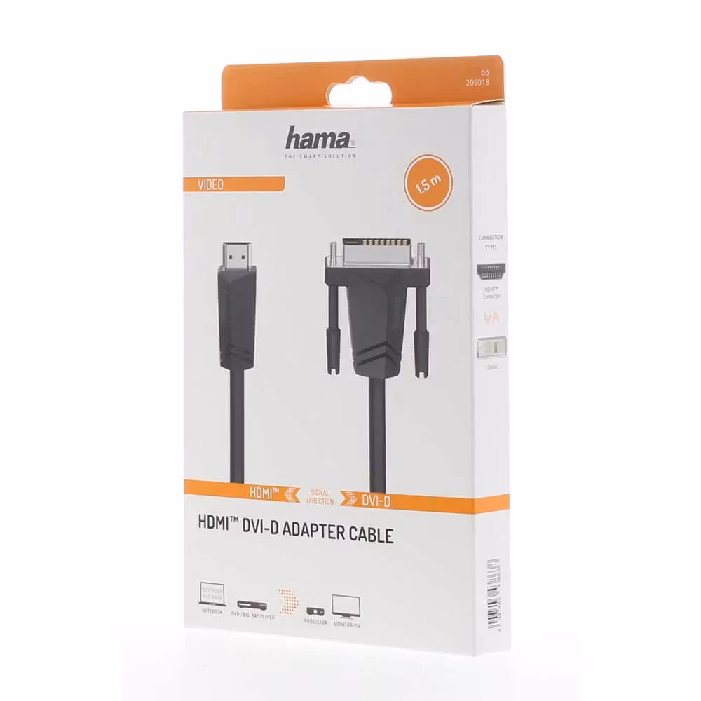 Hama Kabel HDMI til DVI/D Svart 1.5m