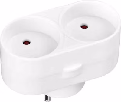 Scanpart Dobbeltstøpsel u/jord hvit