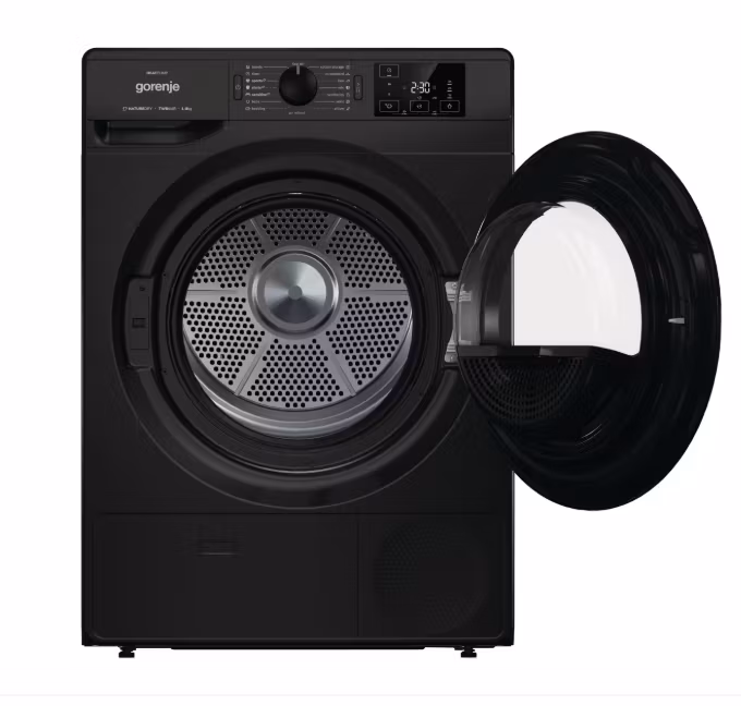 Gorenje Tørketrommel 8KG 16prg, rustfri trommel, fuktsensor, svart
