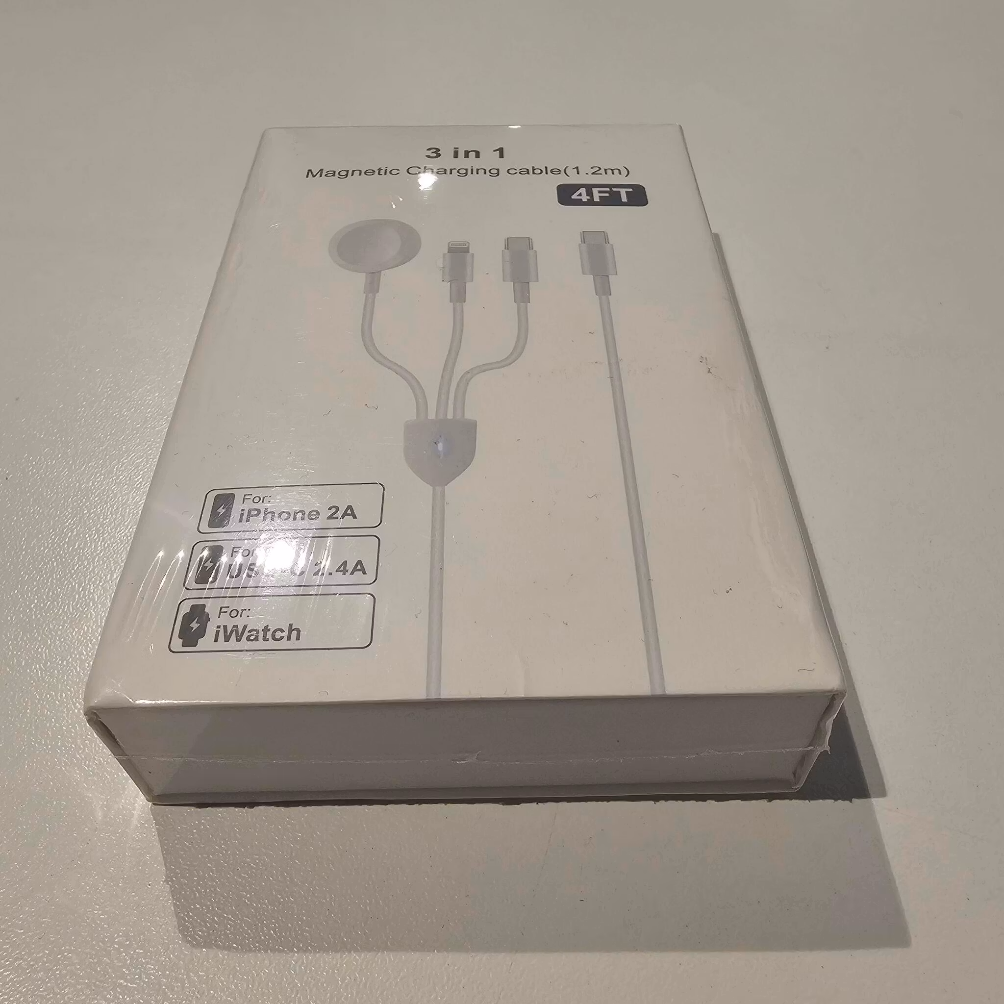 Multiladekabel som passer blant annet iwatch 7,6,5,4,3, iphone 13,12,11,X,8, Ipad