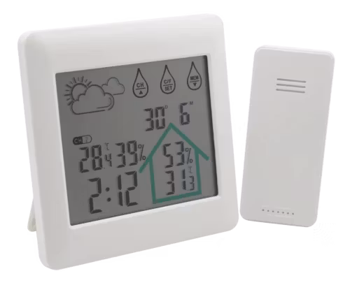 Værstasjon med trådløs utedel, hvit