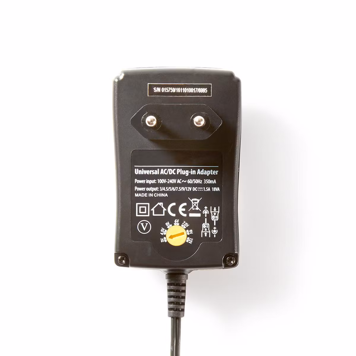 Universal AC strømadapter 18 W | 3 - 12 V DC | 1.80 m | 1.5 / 2.1 A *