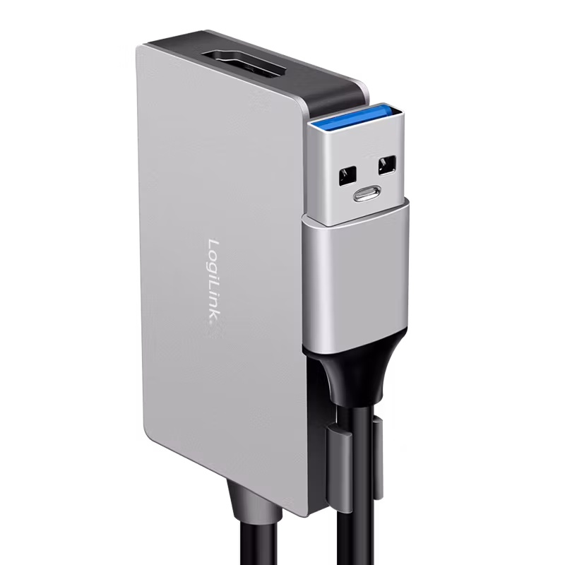 USB 3.0 Adapter, USB-A/M til HDMI-A/F, 1080p, 0,15 m, Grå