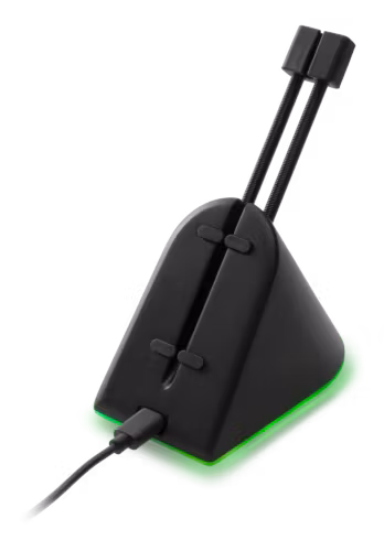 Gaming museledningsholder / mouse bungee | RGB lys | Sort