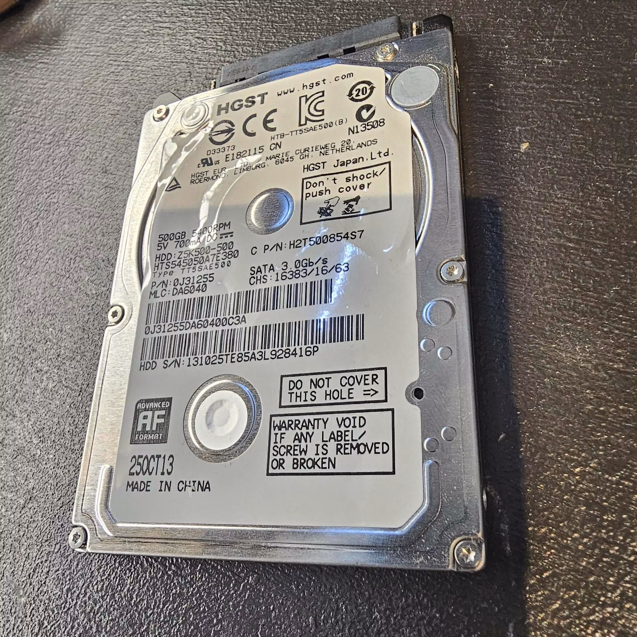 Hitachi H2T500854S 500GB 5.4K RPM SATA 2.5"