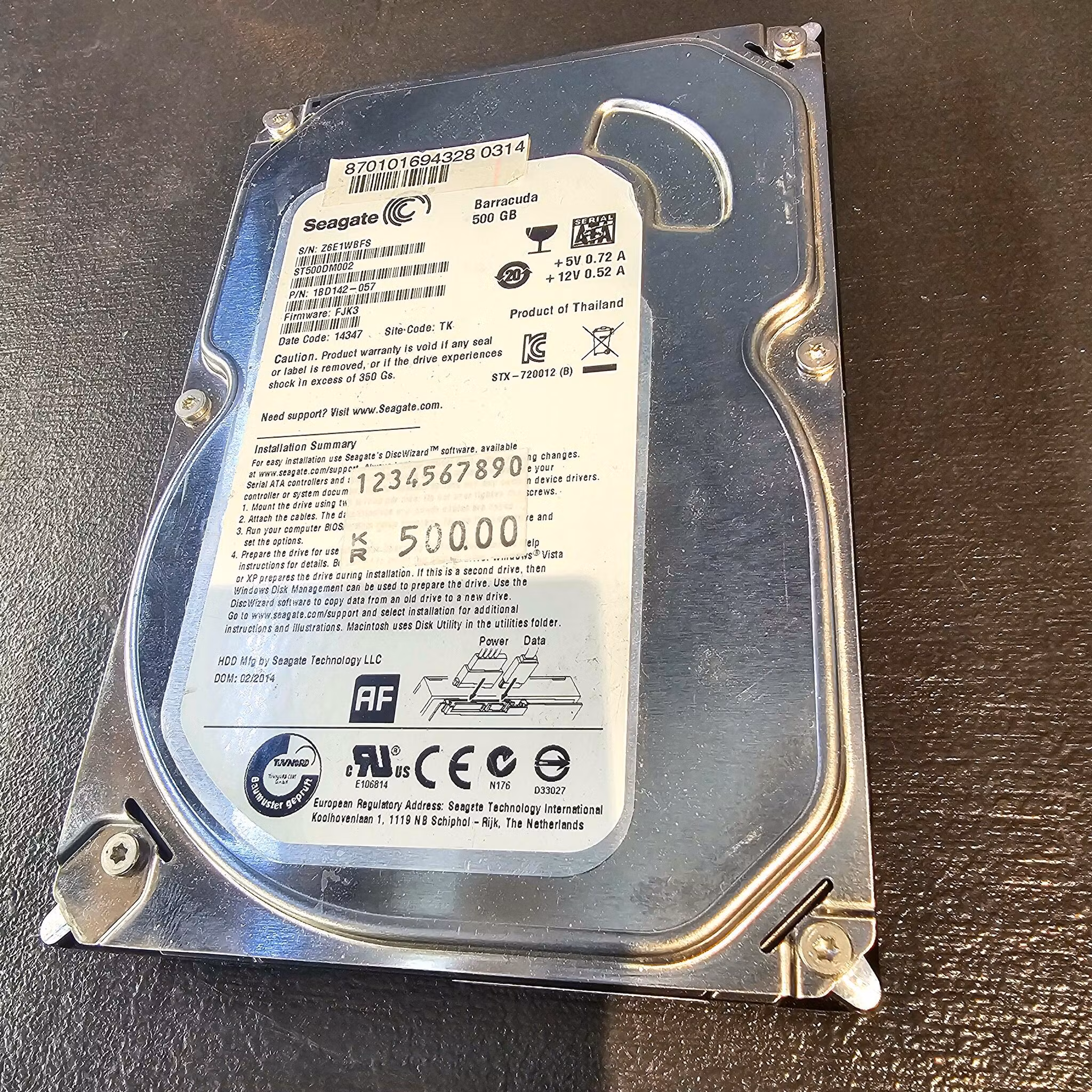SEAGATE ST500DM002 500GB SATA 3.5"
