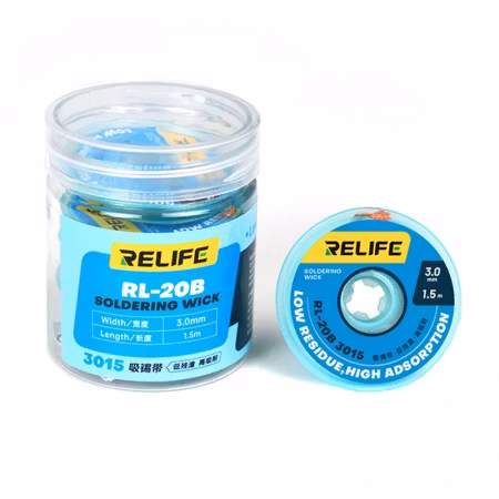 RELIFE RL-20B Loddelisse (Desoldering Wick) 3.0 mm 1.5 m | 5 stk