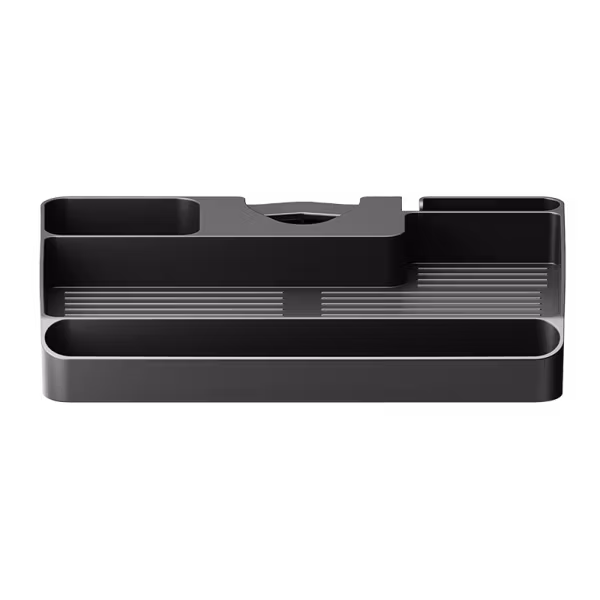 Stangmontert oppbevaringshylle, Ø 3–4,8 cm, opptil 3 kg, sort