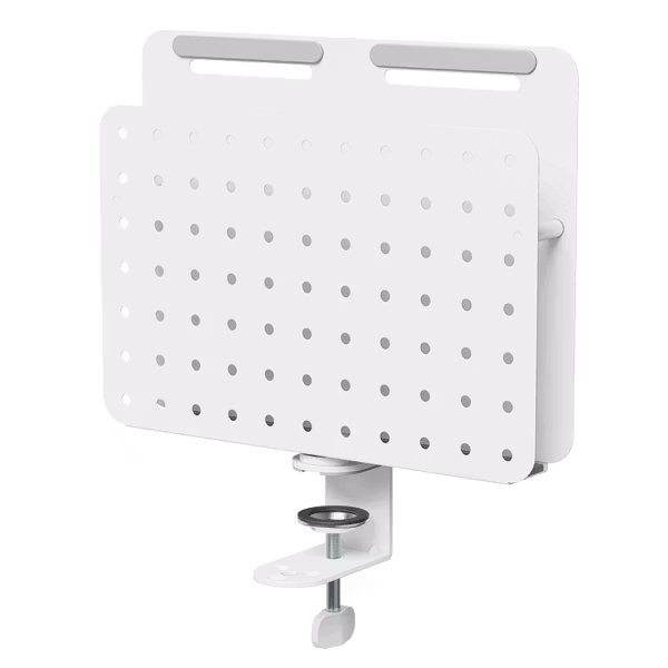 Pegboard-organisator med klemmefeste, 36.2 x 15.8 x 44.5 cm, opptil 10 kg, hvit