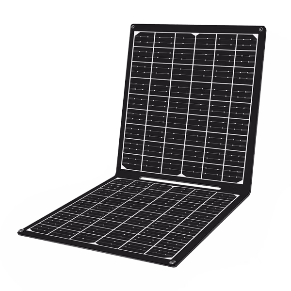 Sammenleggbart solcellepanel med powerbank-modul 30 W, IP65, USB-A, USB-C, DC5521