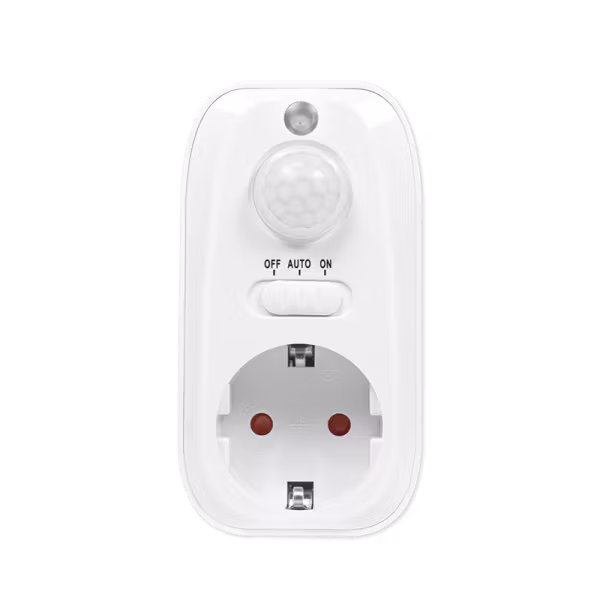 Stikkontaktadapter med bevegelsessensor, 1x CEE 7/3