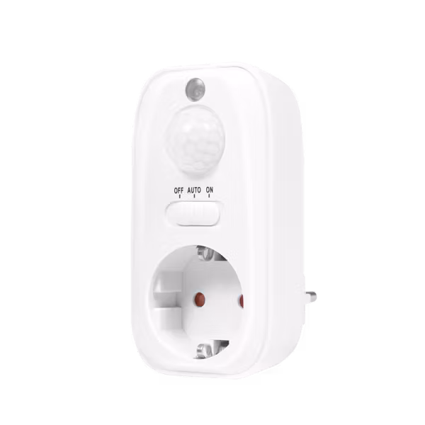 Stikkontaktadapter med bevegelsessensor, 1x CEE 7/3