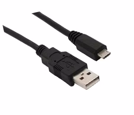 USB 2.0-kabel, Type-A Hann/Type-B Mikro Hann, 0,5 m, sort