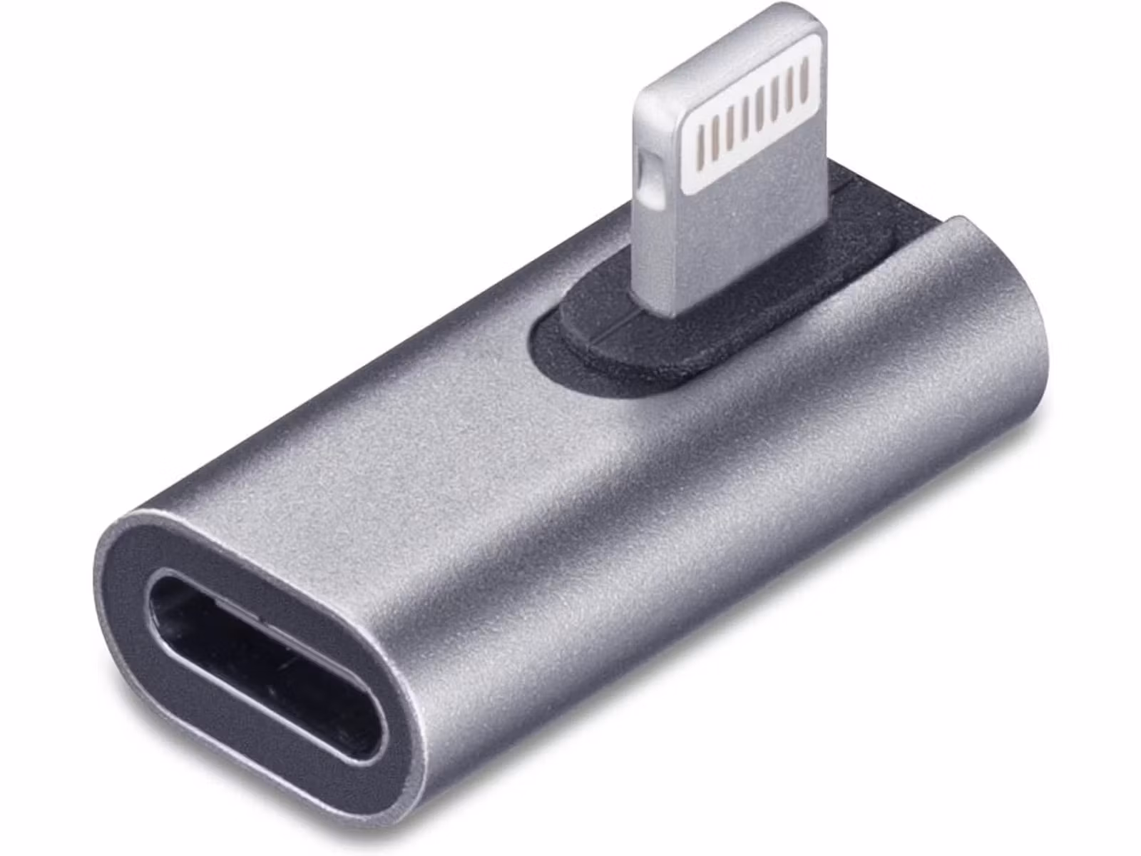 Lightning til USB-C-adapter (grå) 27W, vinklet, for iPhone, iPad eller Mac