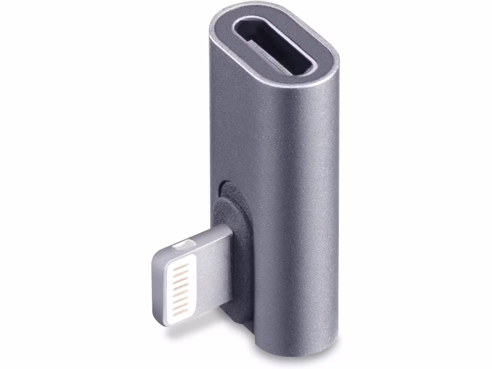 Lightning til USB-C-adapter (grå) 27W, vinklet, for iPhone, iPad eller Mac