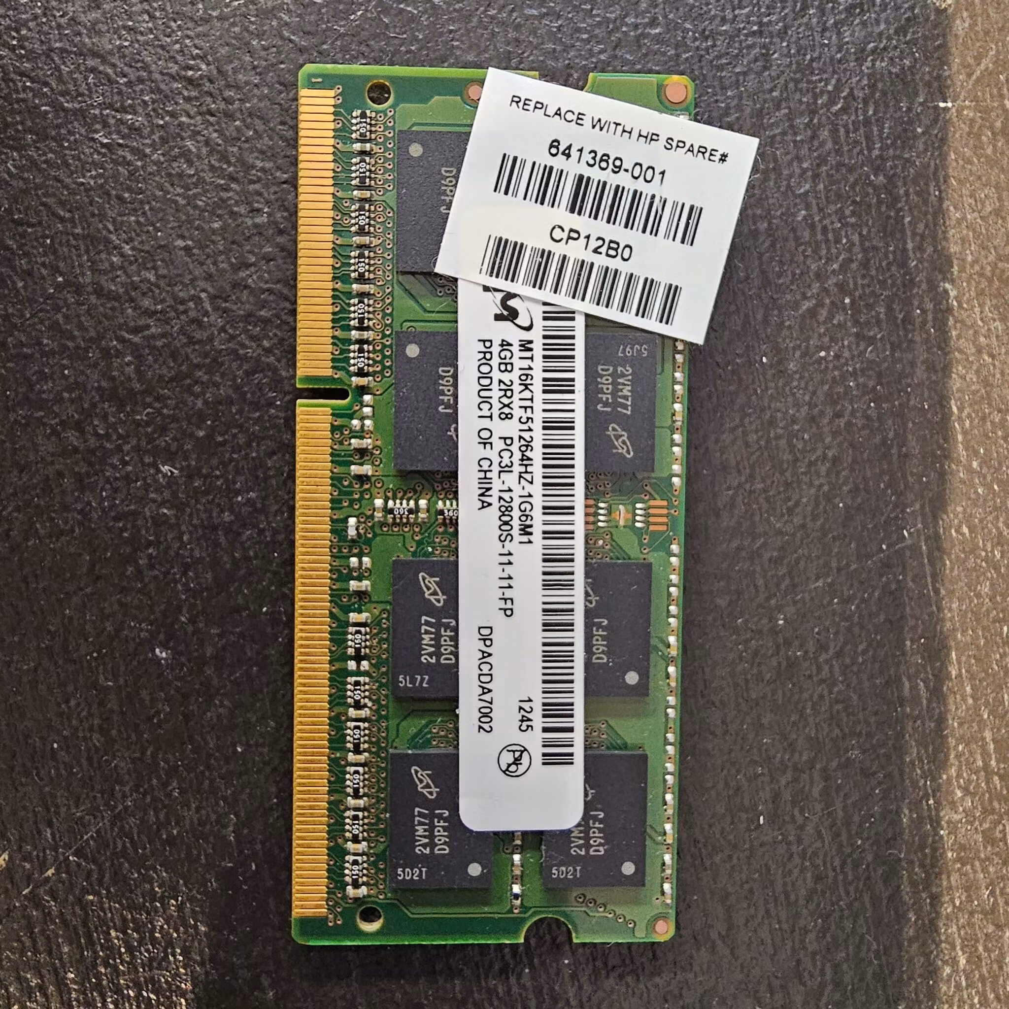 Micron 4GB PC3-12800 DDR3 1600MHz MT16KFT51264HZ