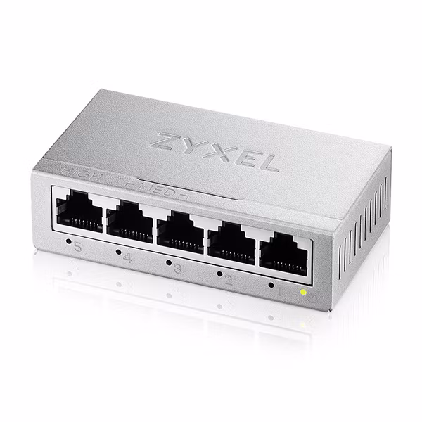 Zyxel 5-port switch - klar til bruk rett ut av esken, ingen konfigurering