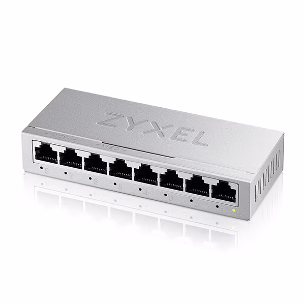 Zyxel 8-port switch - klar til bruk rett ut av esken, ingen konfigurering