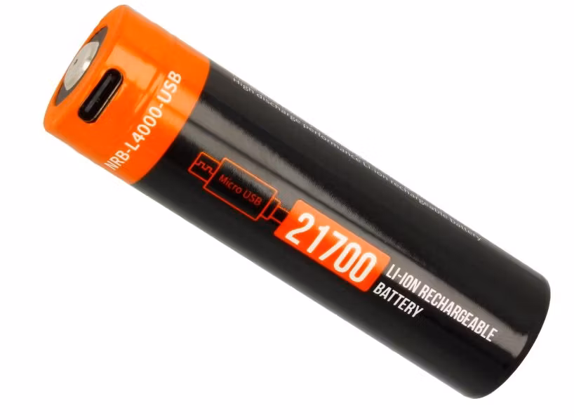 21700 Ladbar li-on batteri med USB-C ladekontakt