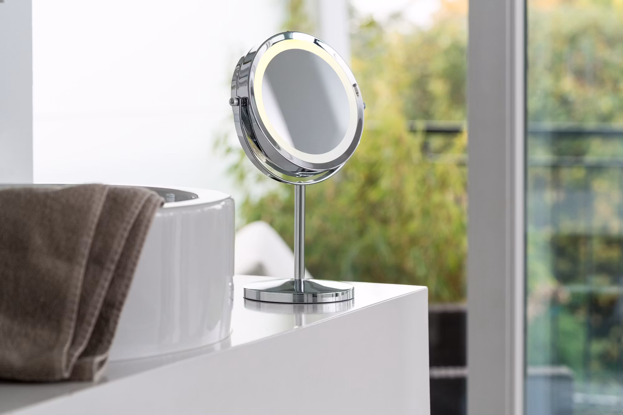 Sminkespeil med lys, forstørrelse x1 og x5, CM840