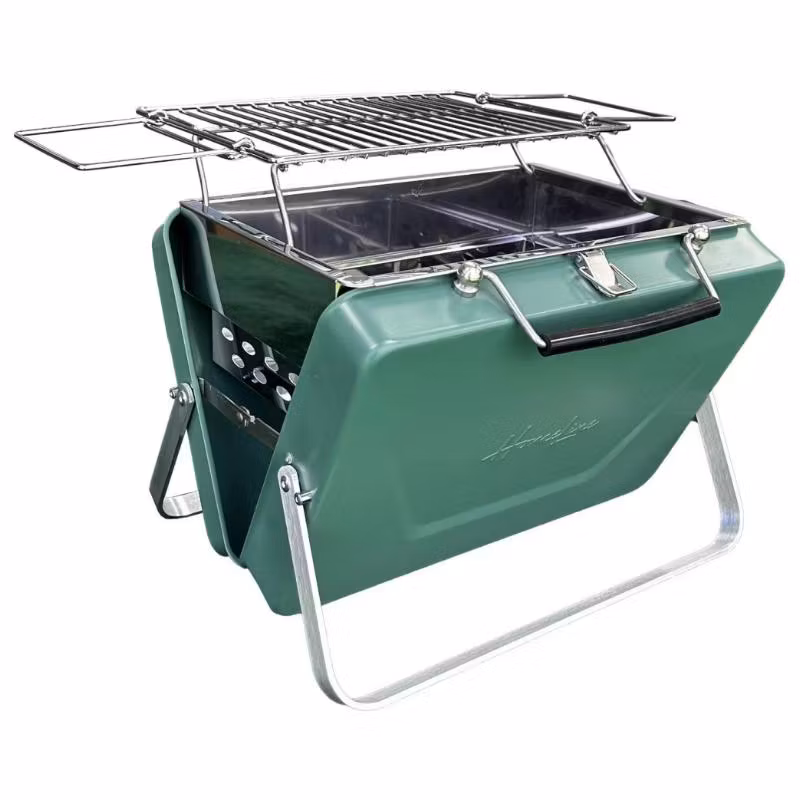 Flergangsgrill, HomeLine Buddy, Grønn, koffert