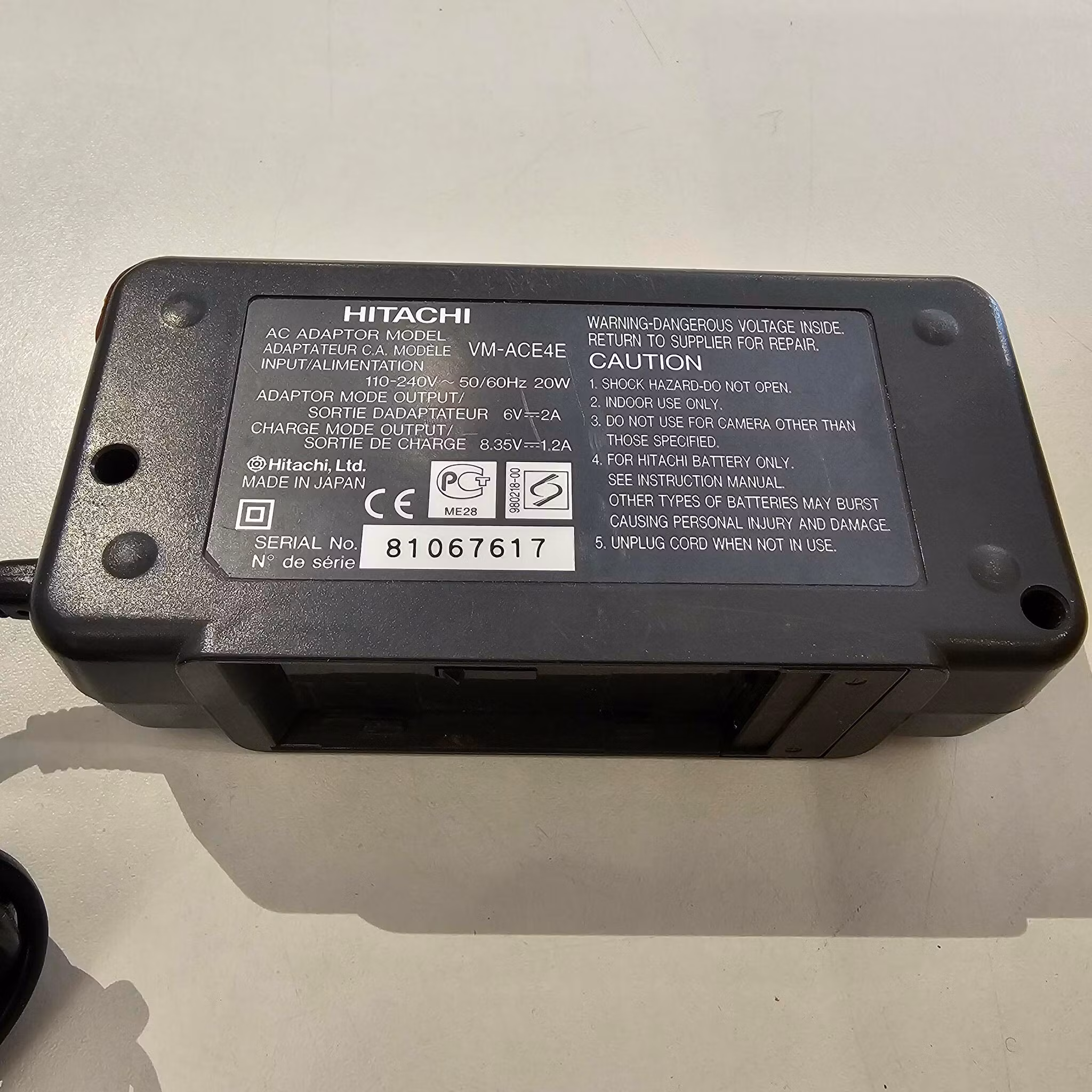 Hitachi CM-ACE4E Power Supply 6V 2A & 8.35V 1.2A 20W