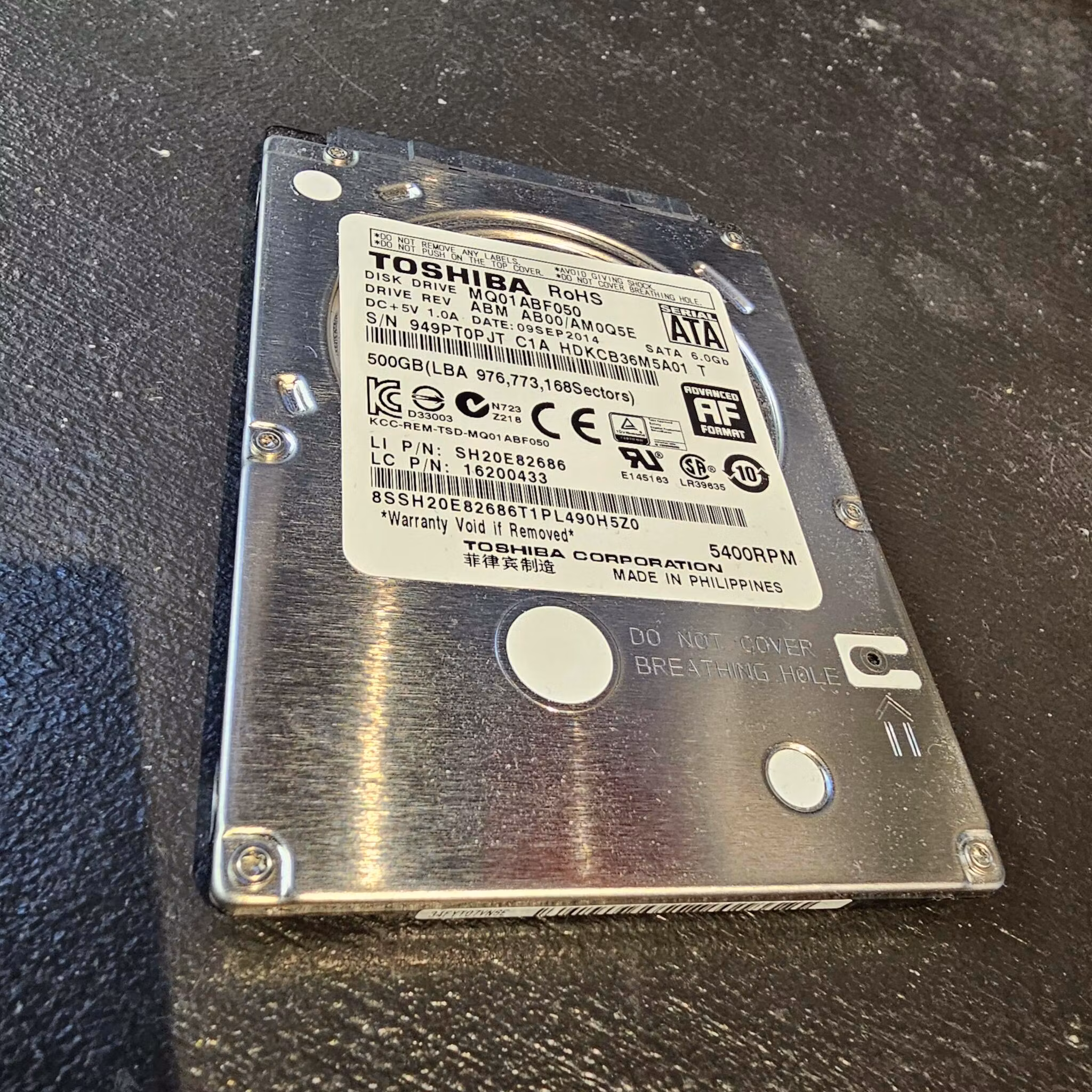 TOSHIBA MQ01ABF050 MQ01ABF050 500 GB 2.5" Internal Bare/OEM Hard Drive