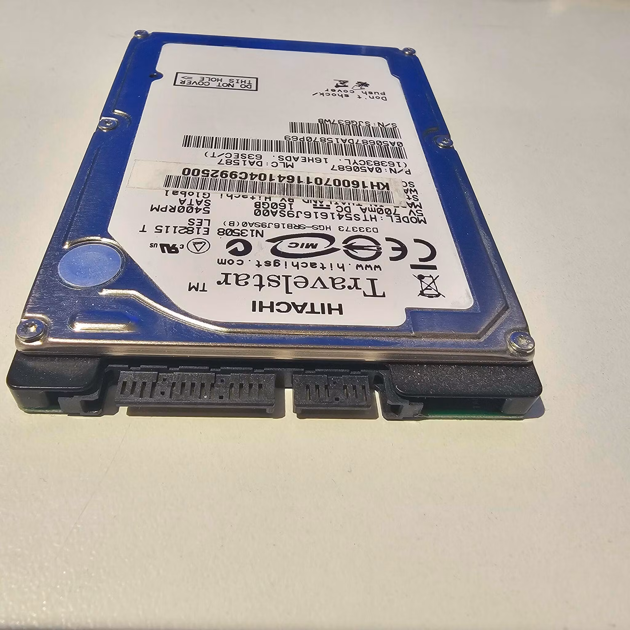 HITACHI HTS541616J9SA00 160GB 5400RPM SATA 2.5"