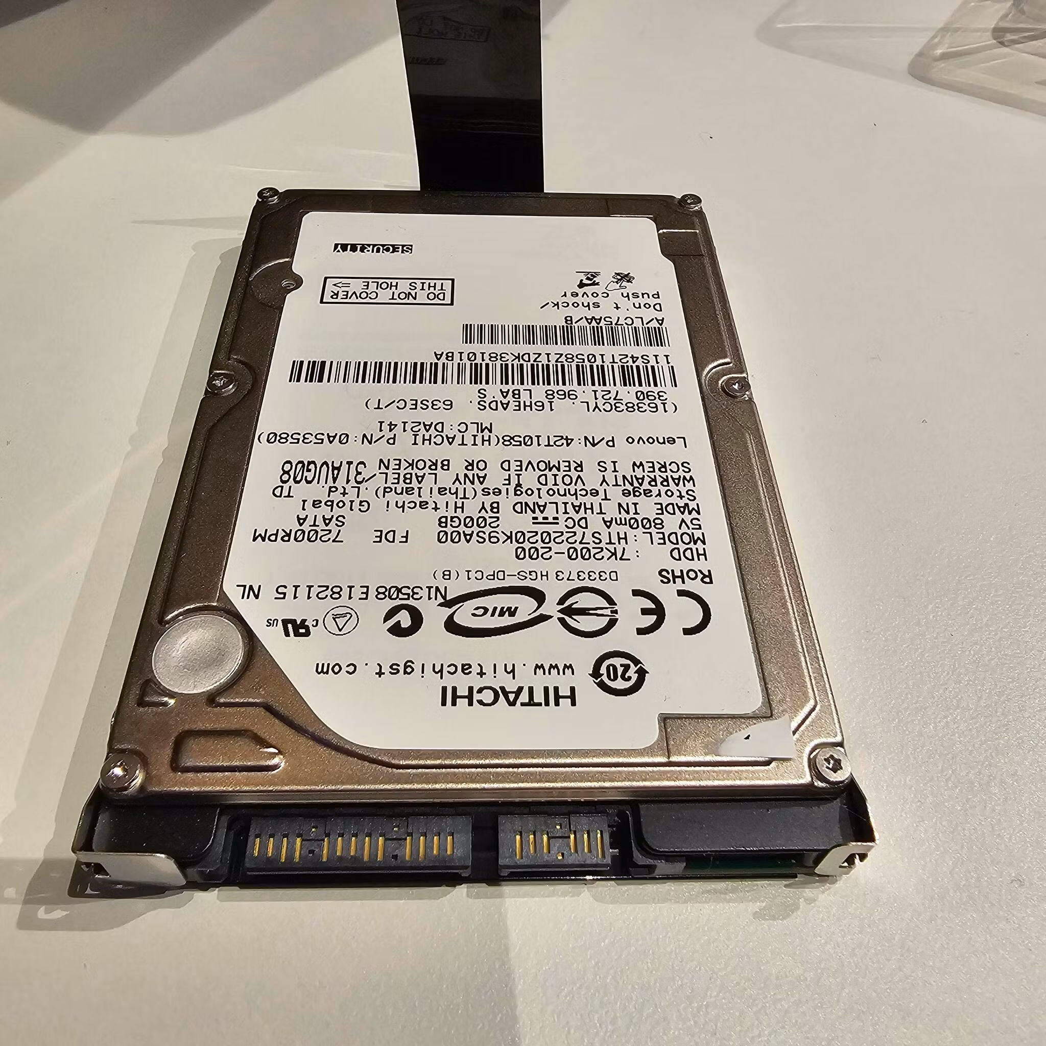 Hitachi 200GB SATA HDD 2.5" HTS722020K9SA00