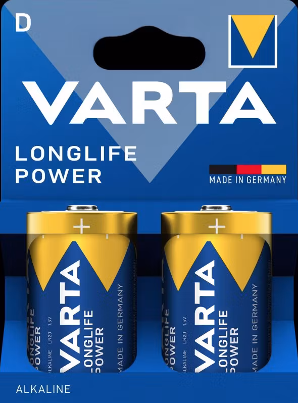 Varta LR20 Longlife Power D Mono batterier (2stk i blister)