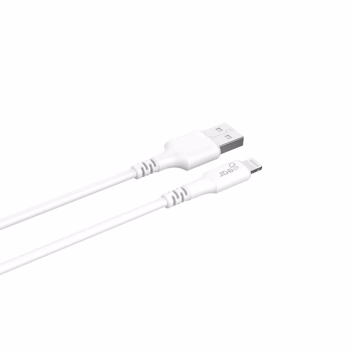 Rund ladekabel Lightning til USB-A 2m Hvit MFI