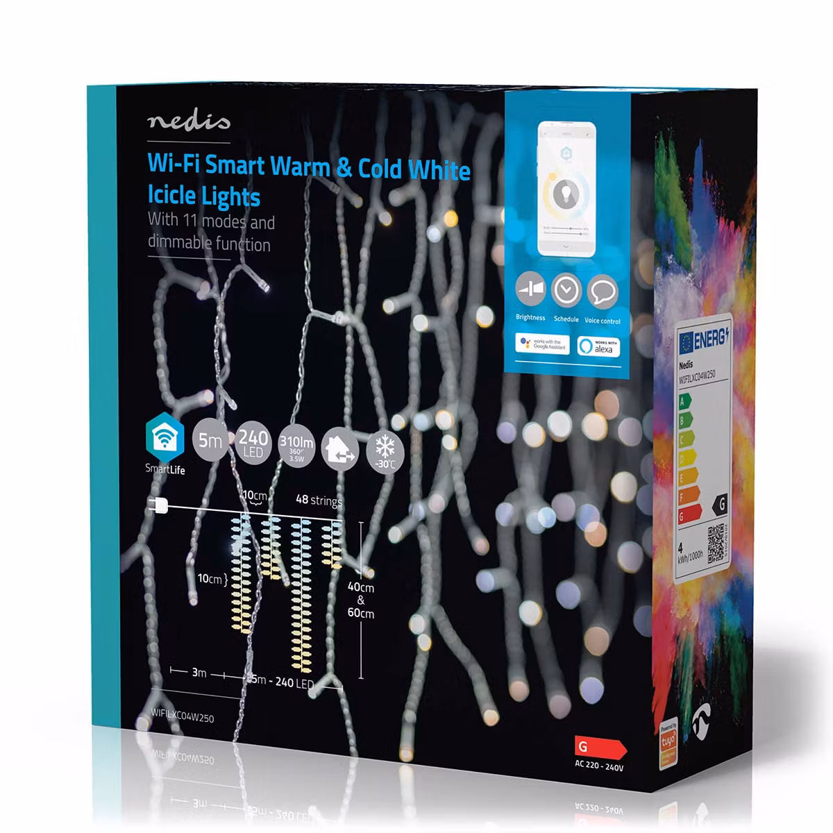 SmartLife Julelys Istapp | Wi-Fi | Varm til avkjølt hvitt | 240 LED's | 5.00 m | Android™ / IOS