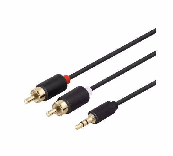 Stereo 3.5mm to RCA audio cable, 2x RCA, 5m, black