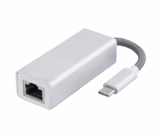 USB-C nettverkskort, Gigabit, RJ45 sølv