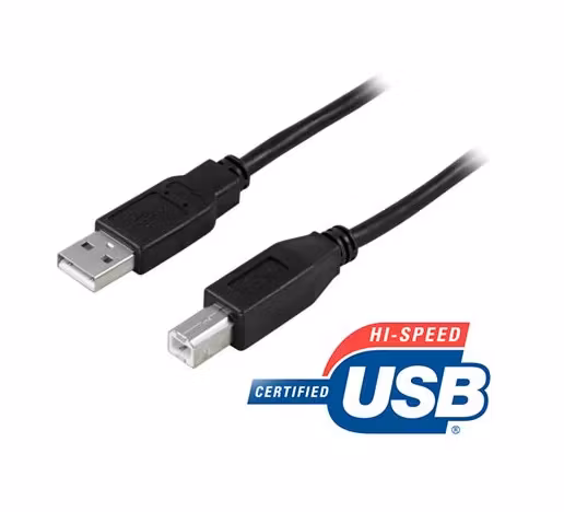 USB 2.0 cable Type A male - Type B male 2m, black ( Printkabel )