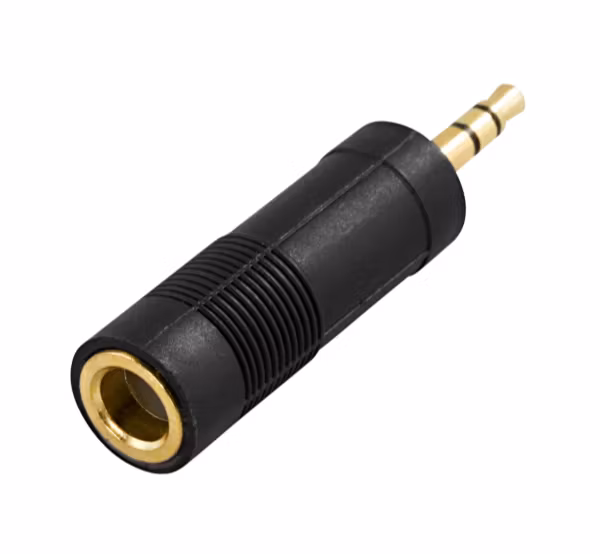 Headphone adapter 6.3mm female to 3.5mm male, black