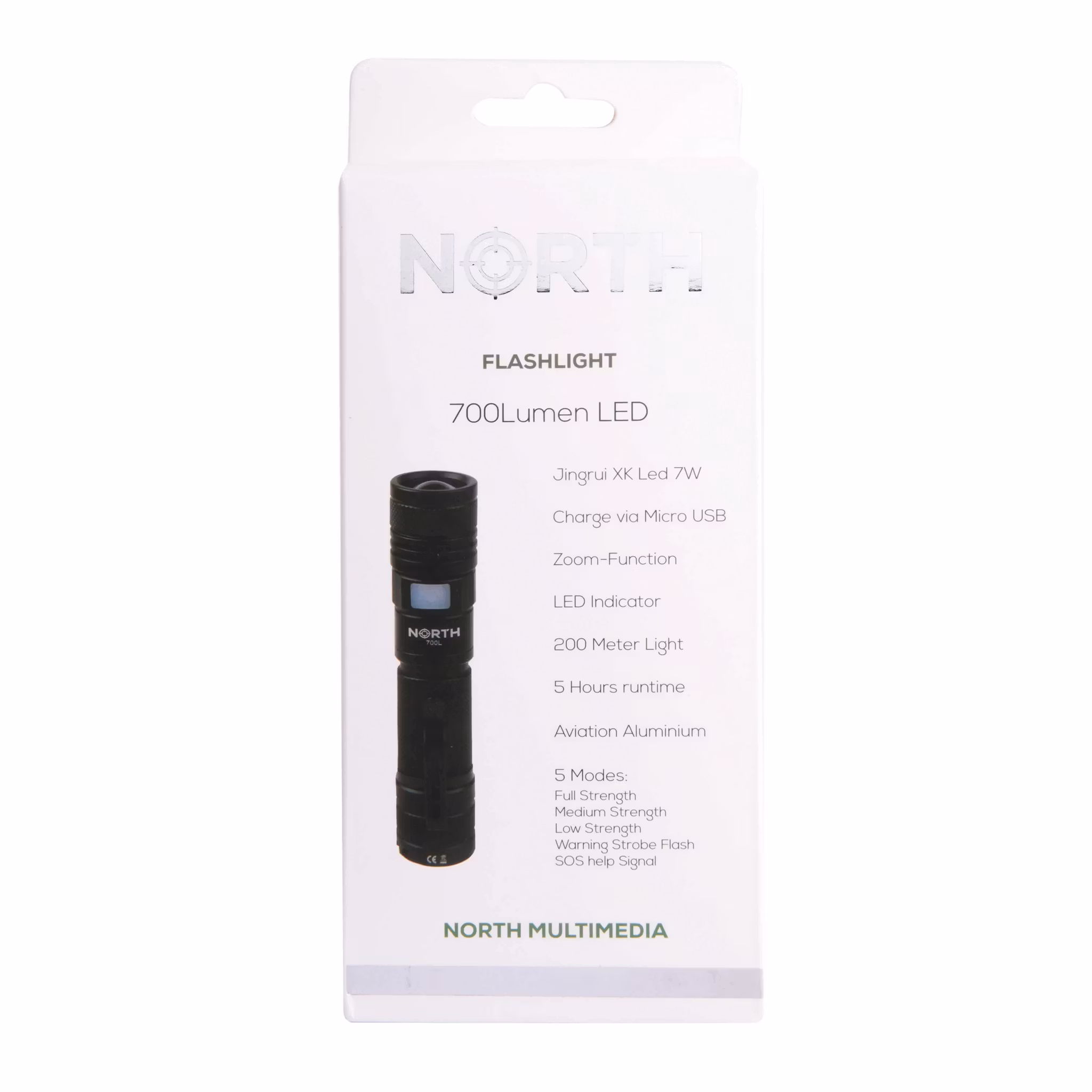 NORTH Lommelykt 700 Lumen Zoom Svart Aviation Aluminium 7W