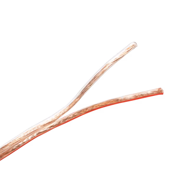 Høyttalerkabel for installasjon, 2x 2,5 mm², transparent METERVARE pr meter (Velg lengde selv)