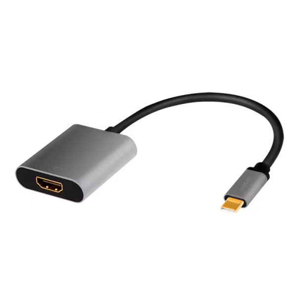 USB Type-C adapter C/M til HDMI – 4K, alu, svart/grå, 0,15 m