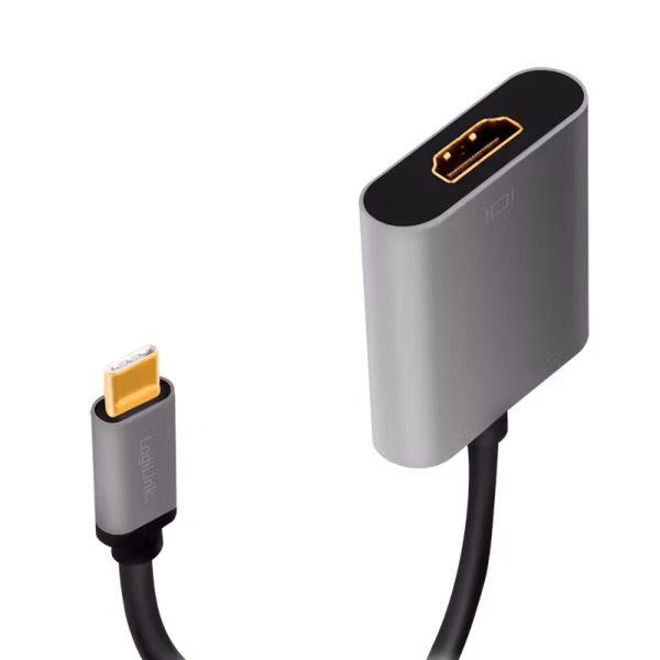 USB Type-C adapter C/M til HDMI – 4K, alu, svart/grå, 0,15 m
