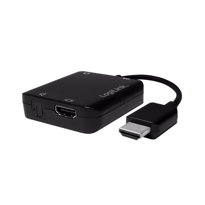 HDMI audio extractor – A/M til A/F + 3,5 mm/F + ODT, 2CH/5.1CH, svart, 0,1 m